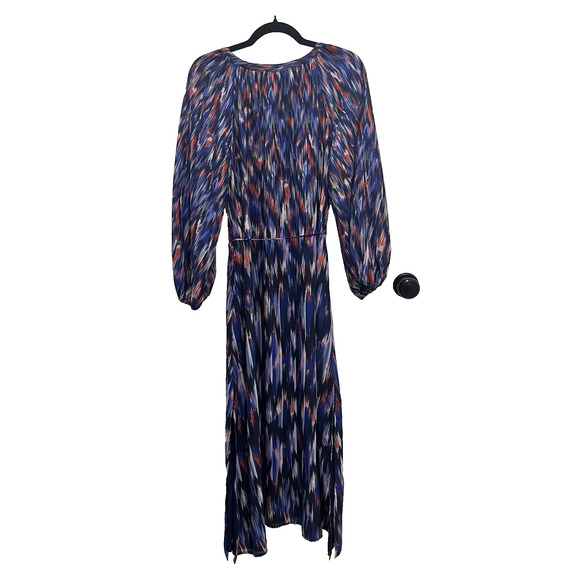 Tommy Bahama Midi Dress XS Cruise Resort Boho Long Sleeve Patriotic Ikat Artsy - Picture 8 of 14